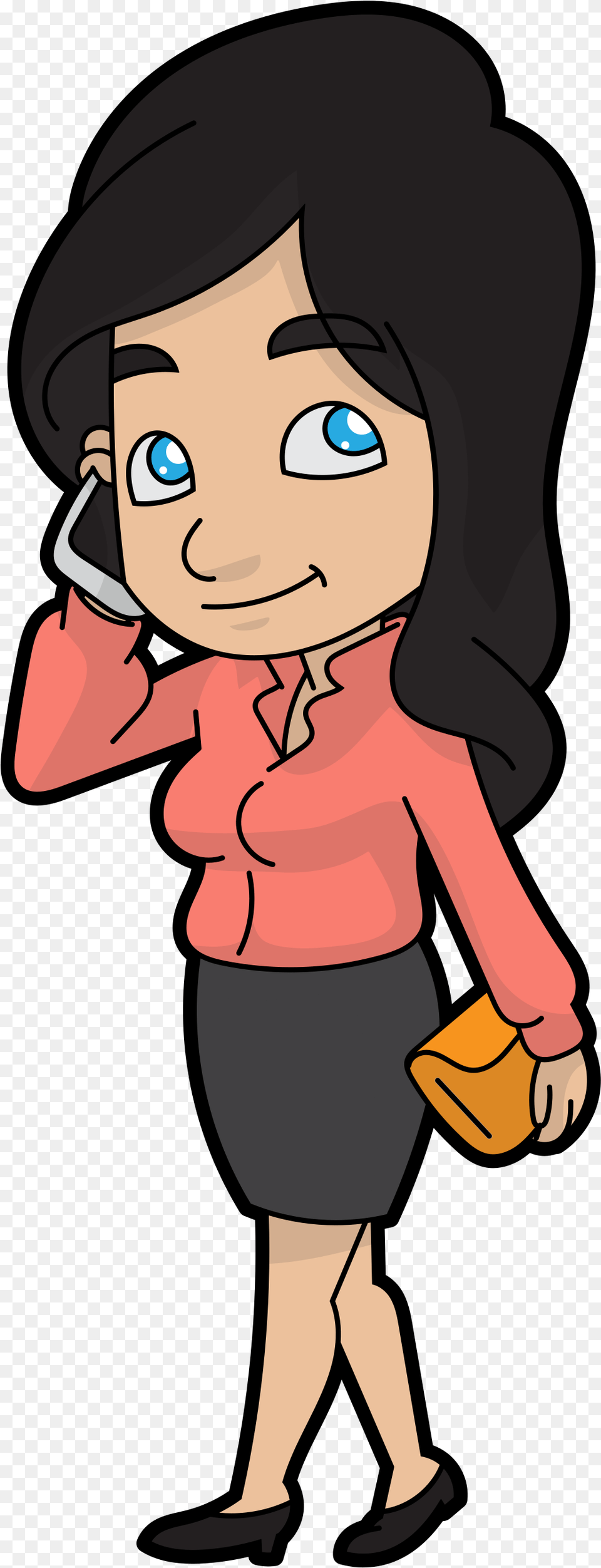 A Cartoon Woman Talks Business Portable Network Graphics, Baby, Book, Publication, Comics Free Transparent Png