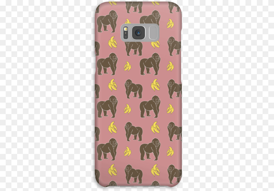 A Case With Monkeys And Bananas In Pink Indian Elephant, Phone, Mobile Phone, Electronics, Person Free Png