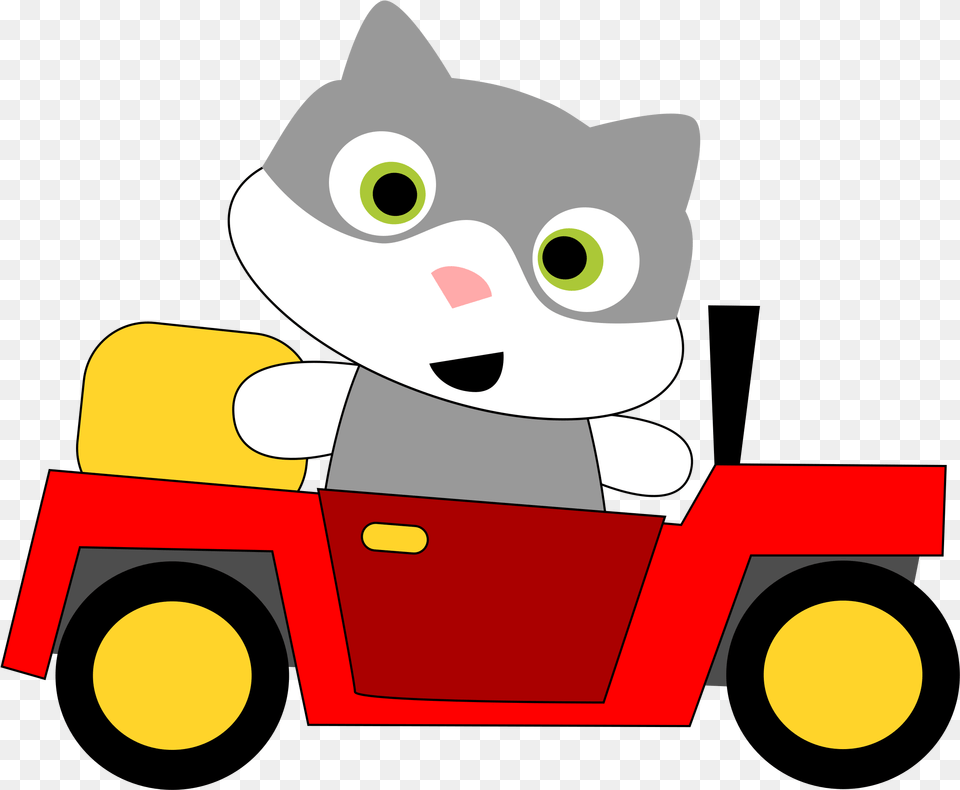 A Cat Driving Icons And Cat Driving Car Clipart, Grass, Plant, Bulldozer, Machine Free Transparent Png