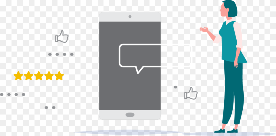 A Character Interacting With A Device Showing A Conversation Illustration, Adult, Male, Man, Person Png