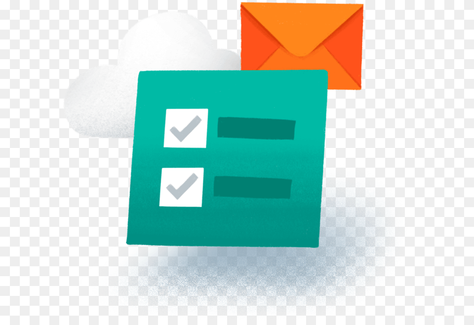 A Checklist Cloud And Envelope Icons Graphic Design, Text, Road Sign, Sign, Symbol Png
