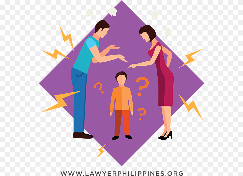 A Child Watching His Parents Argue About Support Illustration, Person, People, Purple, Boy Png