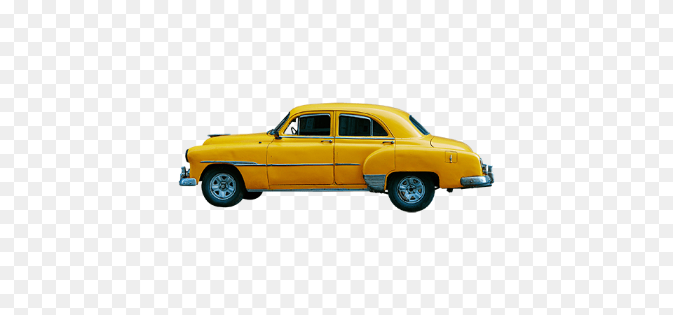 A Classic Car Painted A Bright School Bus Yellow Viewed, Alloy Wheel, Vehicle, Transportation, Tire Free Transparent Png