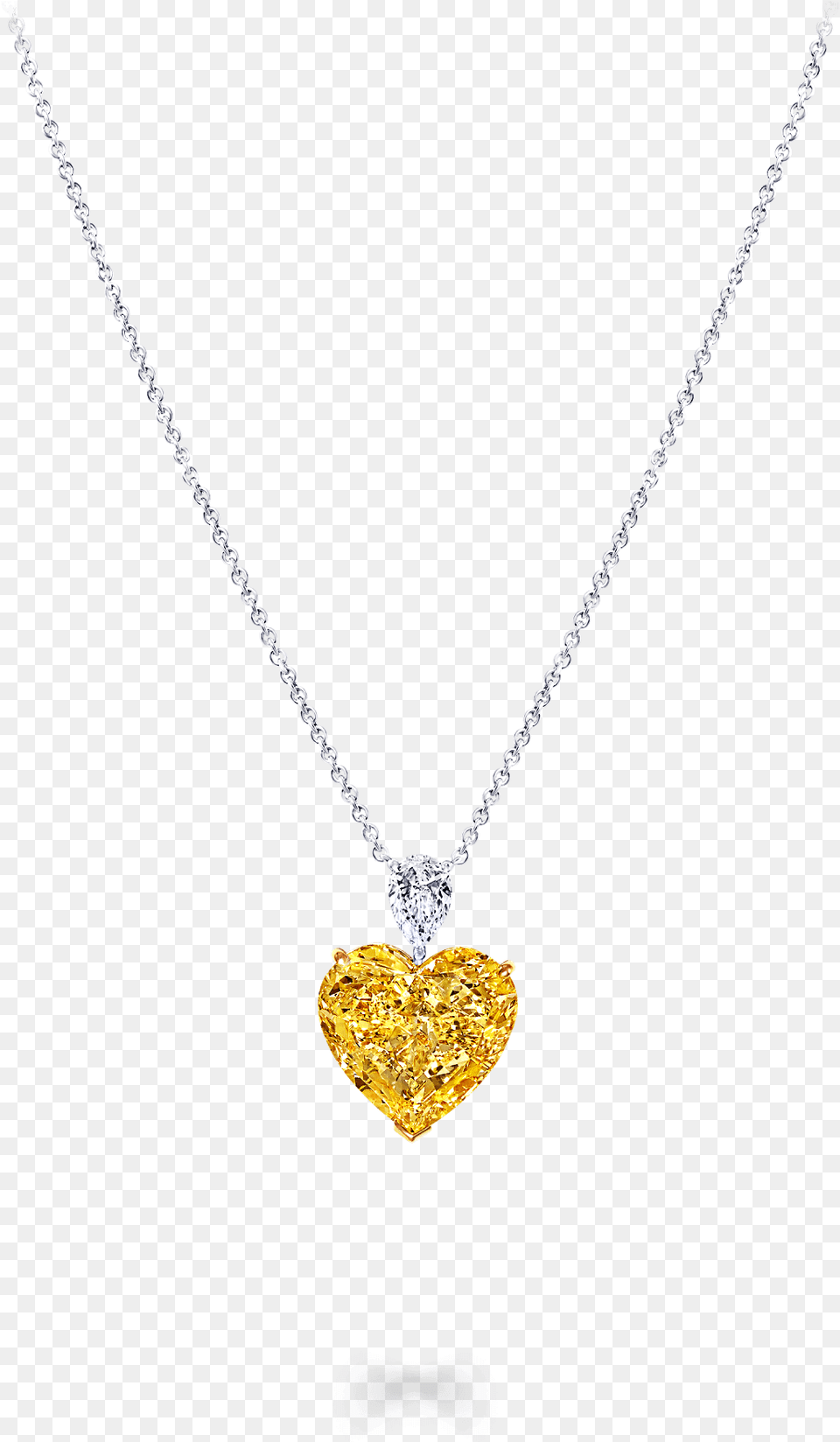 A Classic Graff Necklace Featuring A Heart Shape Yellow Locket, Accessories, Diamond, Gemstone, Jewelry Free Png Download