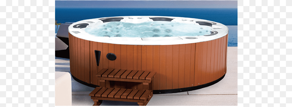 A Classic Shape Barrel Style Spa That Entertains Bathtub, Hot Tub, Tub Free Transparent Png