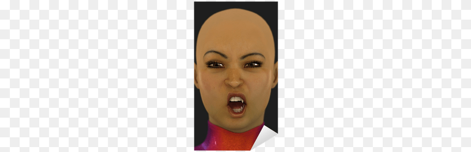 A Close Up Of A Sexy Bald Woman With Vampire Fangs Woman, Person, Face, Head, Adult Free Png Download