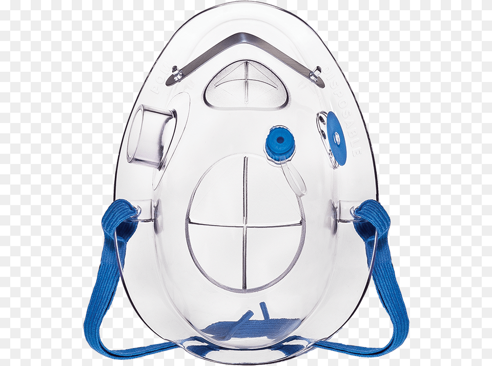 A Close Up Of The Panoramic Oxygen Mask With Blue Straps Procedural Oxygen Mask, Clothing, Hardhat, Helmet Free Png Download