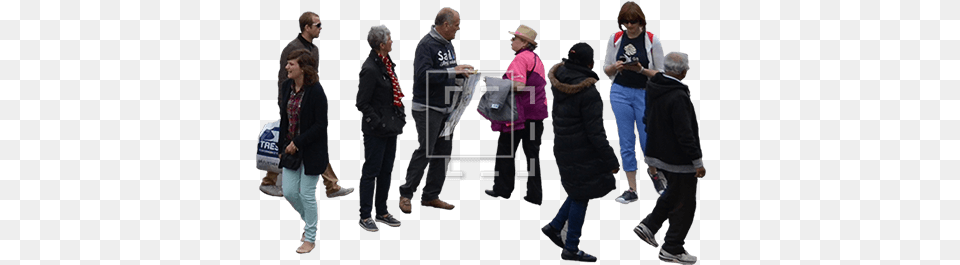 A Cluster Of People Immediate Entourage People Birds Eye View, Hat, Clothing, Coat, Pants Png