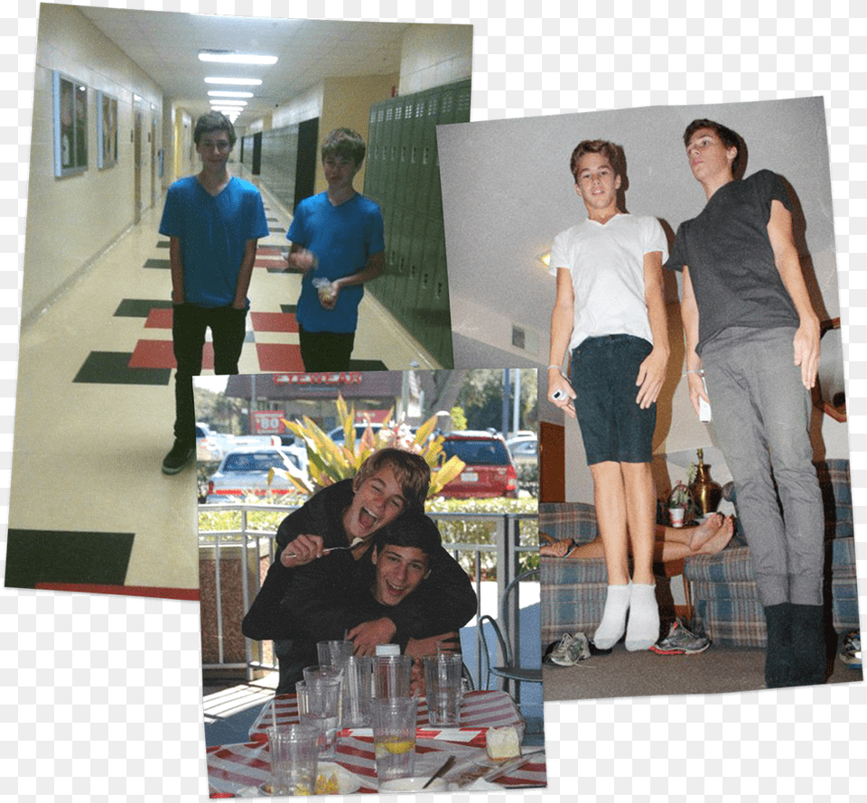 A Collage Of Tucker And I From High School Photographic Paper, Indoors, Flooring, Furniture, Head Png Image