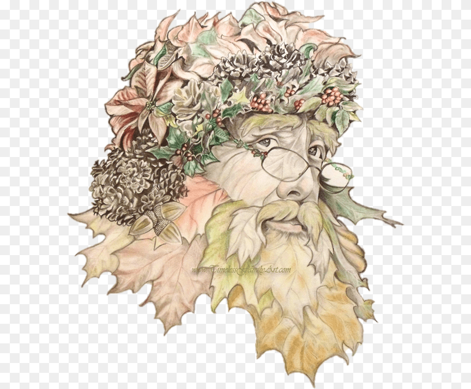 A Colored Pencil Drawing Of Our Autumn Santa Illustration, Art, Painting, Adult, Wedding Free Png