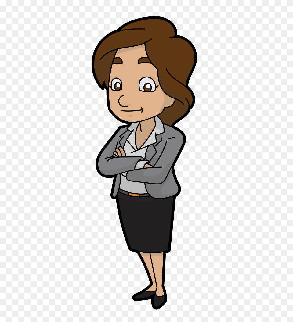 A Cool And Calm Cartoon Businesswoman, Book, Publication, Comics, Adult Free Png