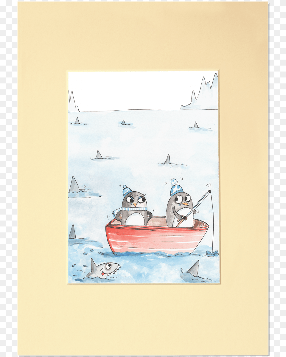 A Couple Of Penguins Mount Canoe, Watercraft, Vehicle, Transportation, Boat Png