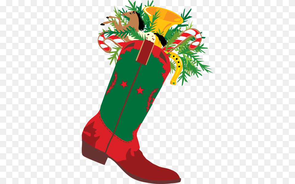 A Cowboy Christmas Boot Clip Art, Graphics Free Png Download