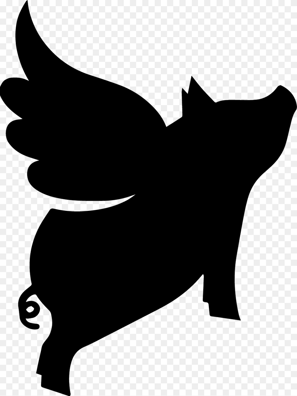 A Craft Workshop For Genre Authors Silhouette Flying Pig Clip Art, Stencil, Animal, Kangaroo, Mammal Png