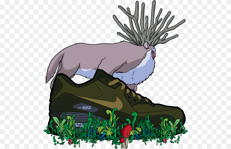 A Creative Collaboration Between Nike Tree Forest Spirit Studio Ghibli, Animal, Deer, Mammal, Wildlife Png Image