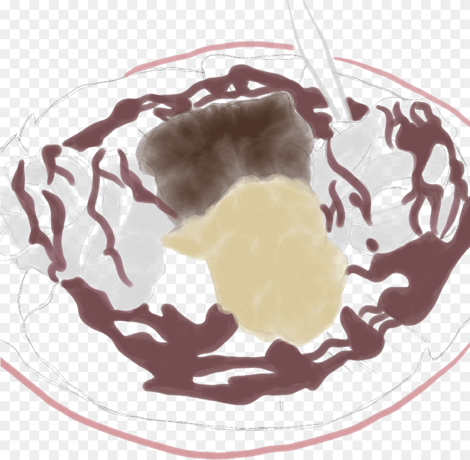 A Crepe With Two Ice Cream Scoops Gelato, Ct Scan, Person, Painting, Art Free Transparent Png
