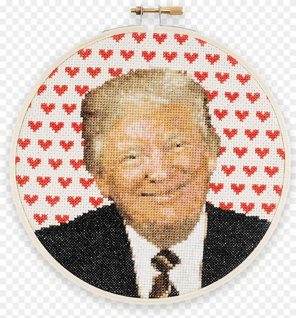 A Cross Stitched Of President Donald J John Galliano Kids Jacket, Embroidery, Pattern, Adult, Person Png Image