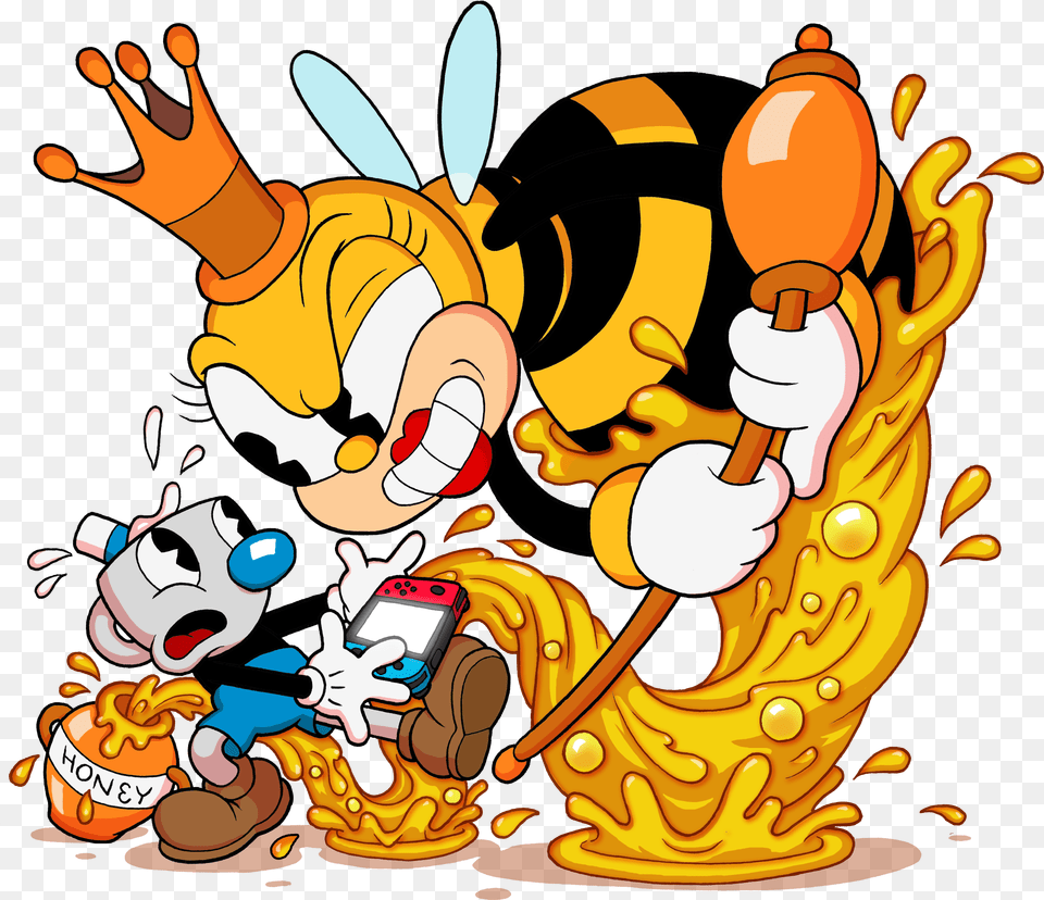A Cuphead Bee Switch Cuphead Switch Art, Cartoon, Dynamite, Weapon Free Transparent Png