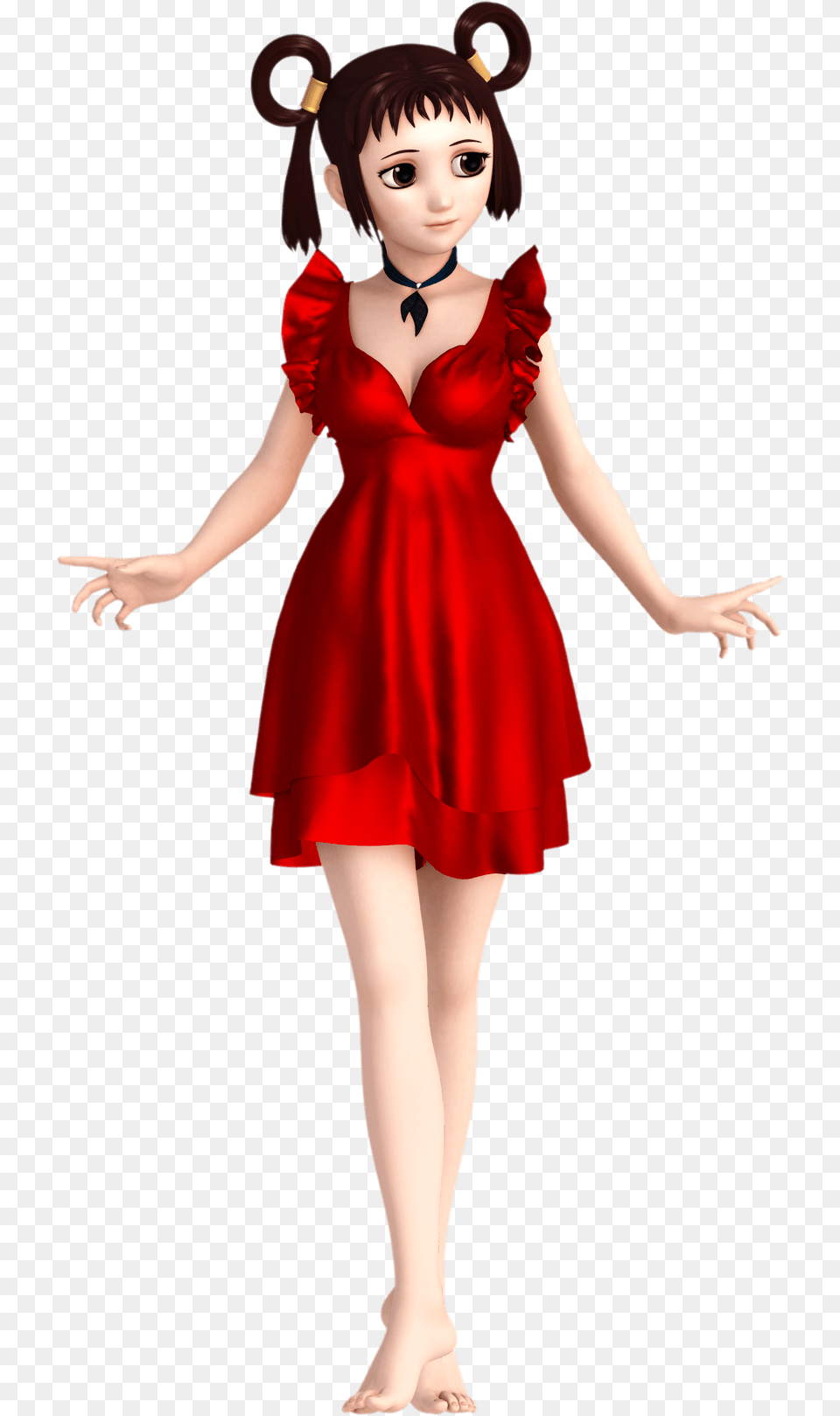 A Cute Anime Character In A Red Dress Doll, Child, Girl, Formal Wear, Female Free Transparent Png