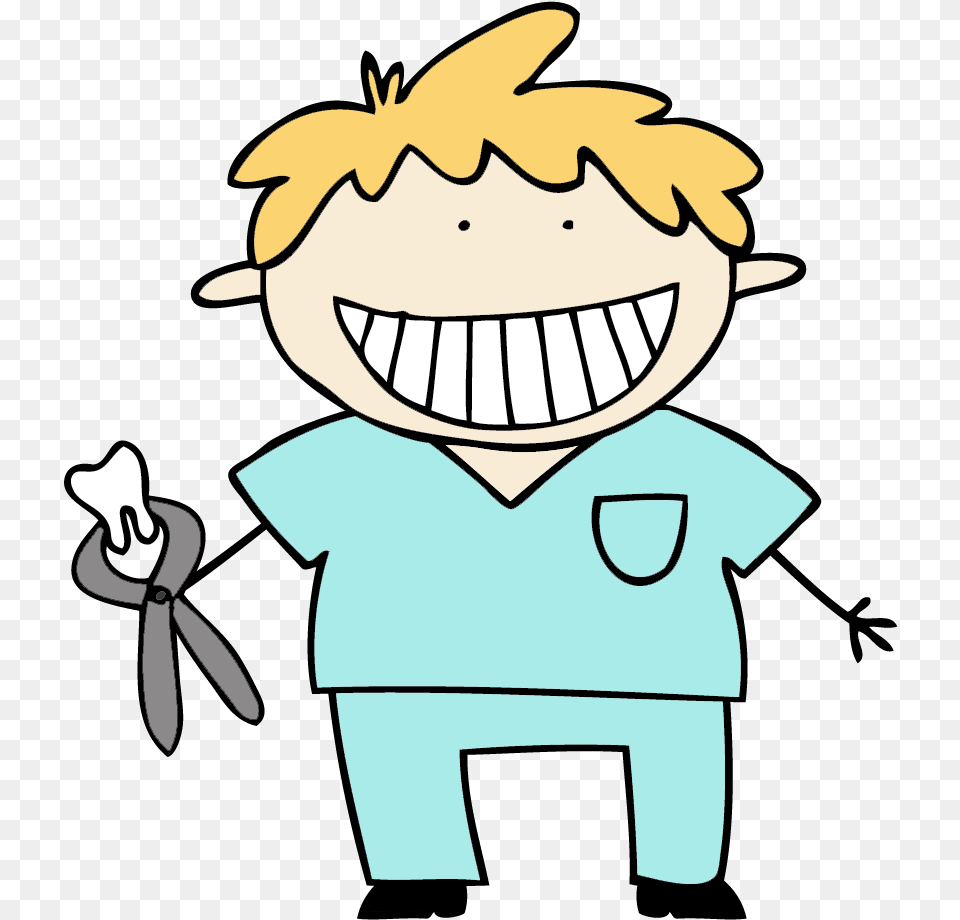 A Cute Cartoon Style Drawing Of A Smiling Dentist With Clipart Dentist, Cutlery, Baby, Person, Face Png Image