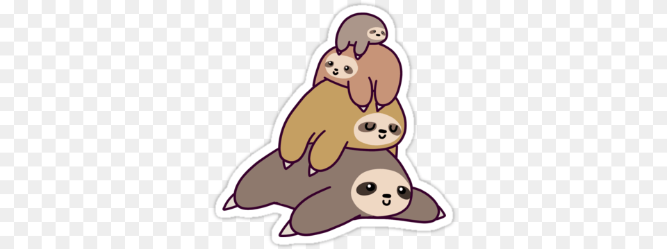 A Cute Design Or Illustration Of An Adorable Stack Sloth Cartoon, Animal, Mammal, Face, Head Free Png