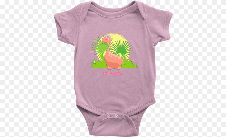 A Cute Dinosaur Baby Onesie For Your Little Girl No Kissing Baby Onesie, Clothing, T-shirt, Animal, Bird Png Image