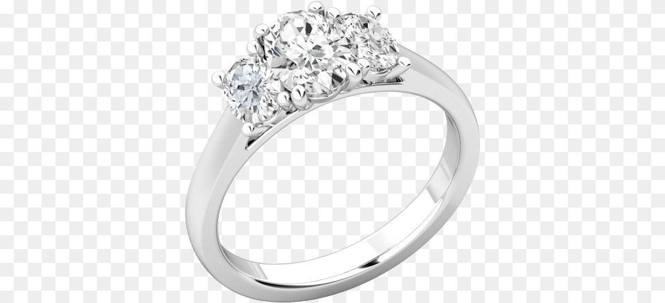 A Dazzling Oval Diamond 3 Stone Ring In 18ct White Gold Ring, Accessories, Jewelry, Silver, Gemstone Png