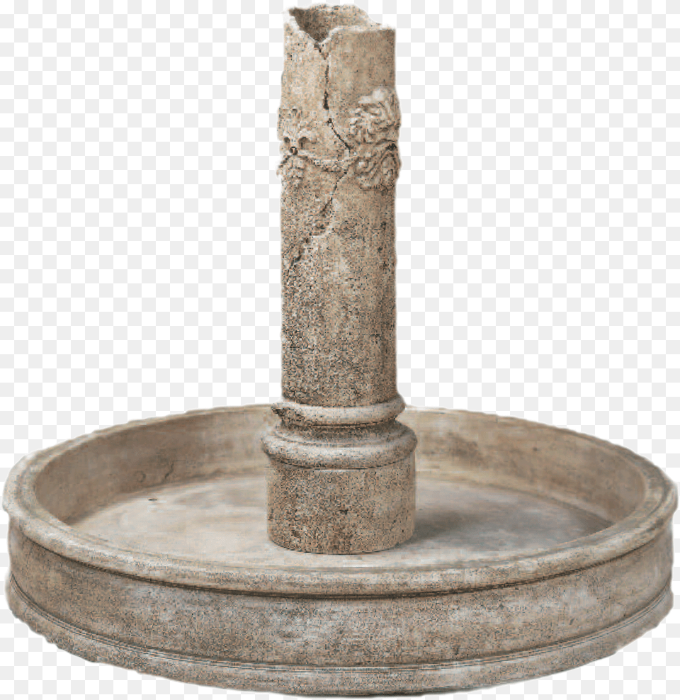 A Decorated Column Placed In A Wide Pond Makes Up The Fountain, Architecture, Water, Bronze, Pillar Png Image