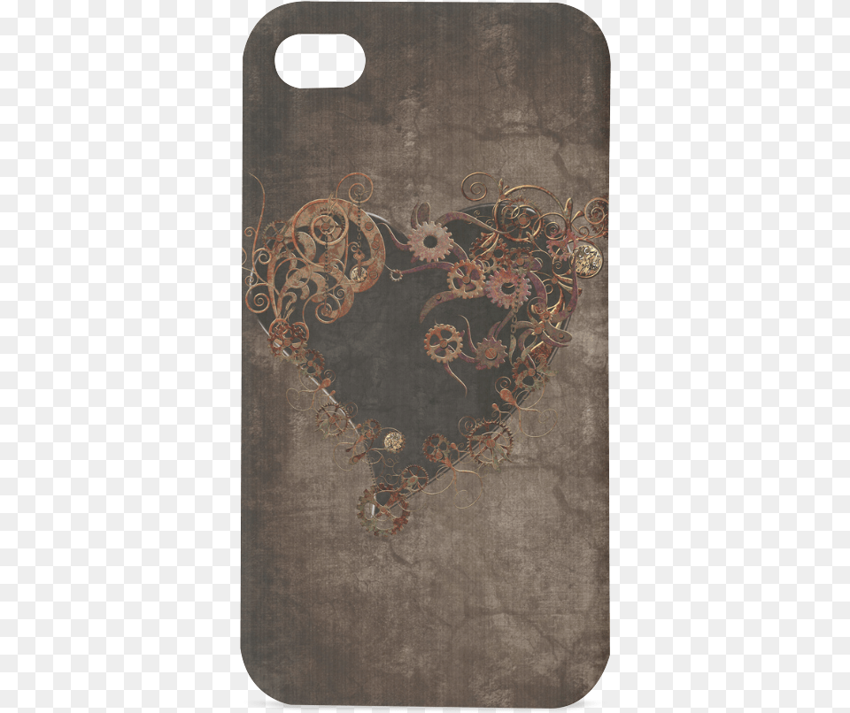 A Decorated Steampunk Heart In Brown Hard Case For Mobile Phone Case, Home Decor, Pattern, Rug, Linen Free Png