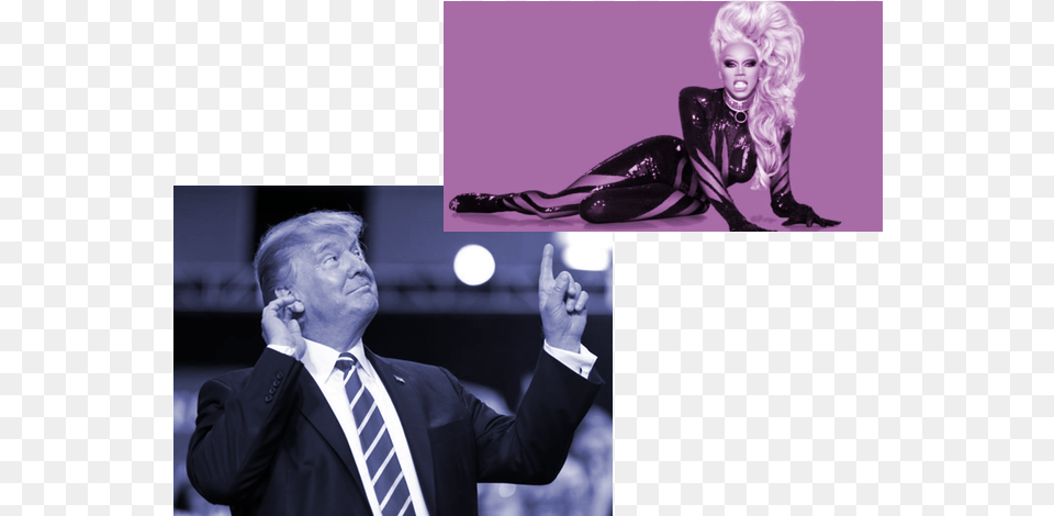 A Delicious Fake News Story About Rupaul Amp Donald Trump Donald Trump Pointing Up, Accessories, Tie, Person, People Png