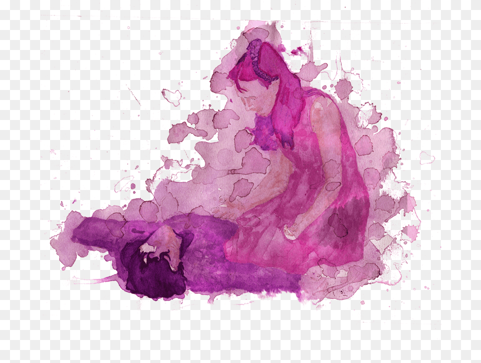 A Despedida Uma Dor To Suave Que Te Diria Boa Noite Watercolor Paint, Mineral, Purple, Crystal, Person Free Png