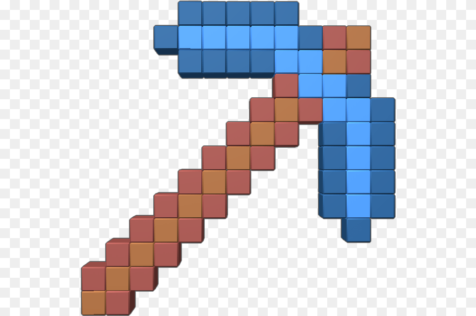 A Diamond Pickaxe From Minecraft 68 Blocks And Colors Minecraft Pickaxe, Pattern, Chess, Game Free Png