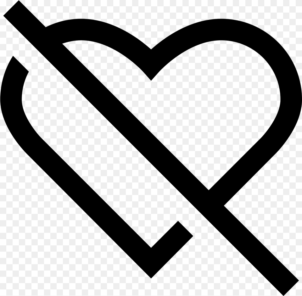 A Dislike Icon Is Represented With A Broken Heart Icon, Gray Png Image