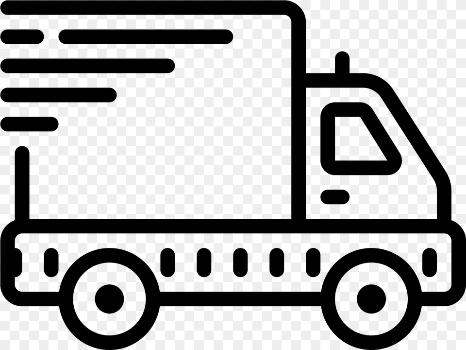 A Drawing Of A Moving Van White Food Delivery, Gray Png