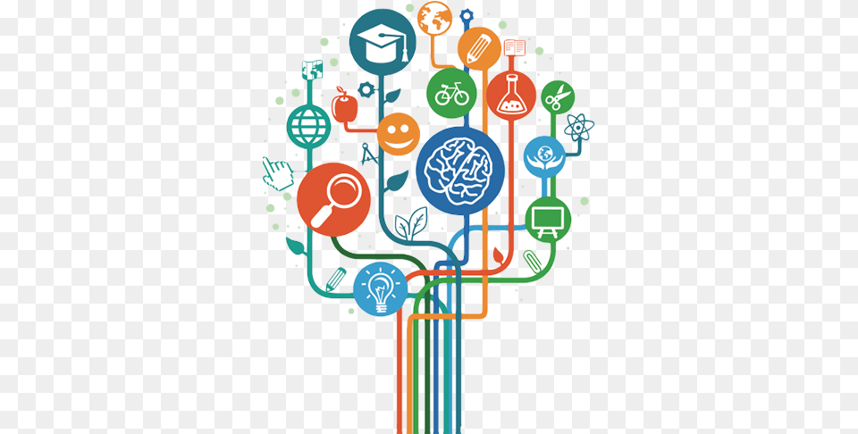 A Drawing Of A Tree With A Crown Of Various Elements Role Of Information Professionals In The Knowledge, Art, Graphics, Network, Chandelier Png Image