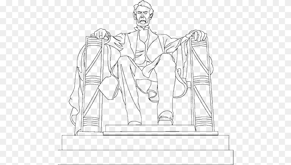 A Drawing Of Abraham Lincoln Memorial Coloring, Art, Adult, Male, Man Free Transparent Png