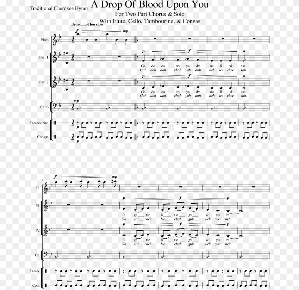 A Drop Of Blood Upon You Sheet Music For Flute Voice Sheet Music, Gray Png