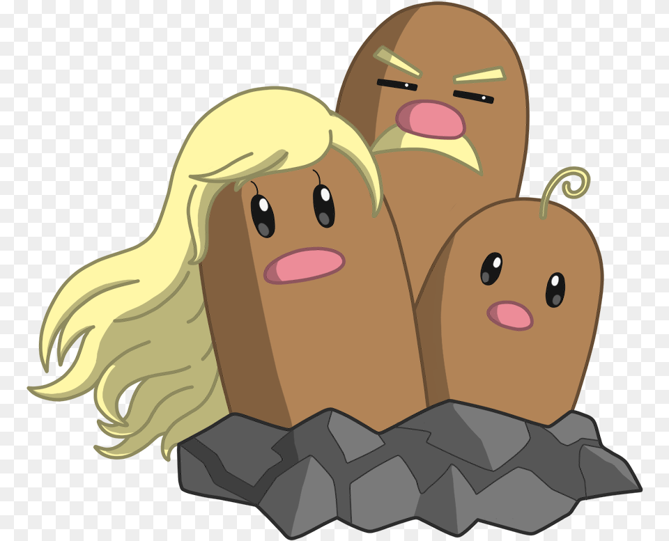 A Dugtrio Cartoon, Food, Sweets, Baby, Person Free Png Download