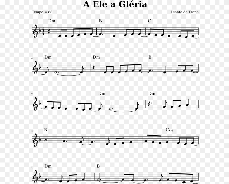 A Ele A Glria Sheet Music Composed By Diante Do Trono Gods Plan By Drake Sheet Music, Gray Png Image