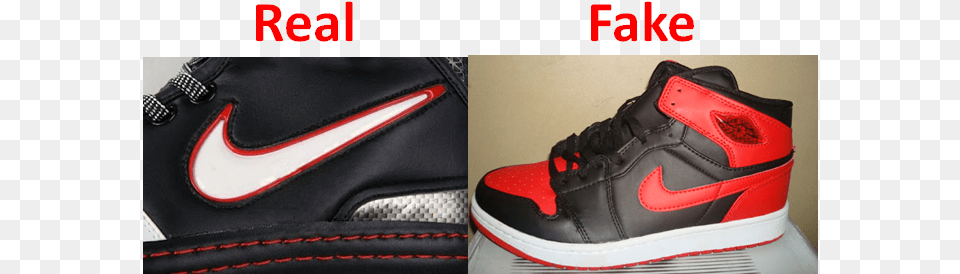 A Fake Swoosh Nike Original Vs Fake, Clothing, Footwear, Shoe, Sneaker Free Png