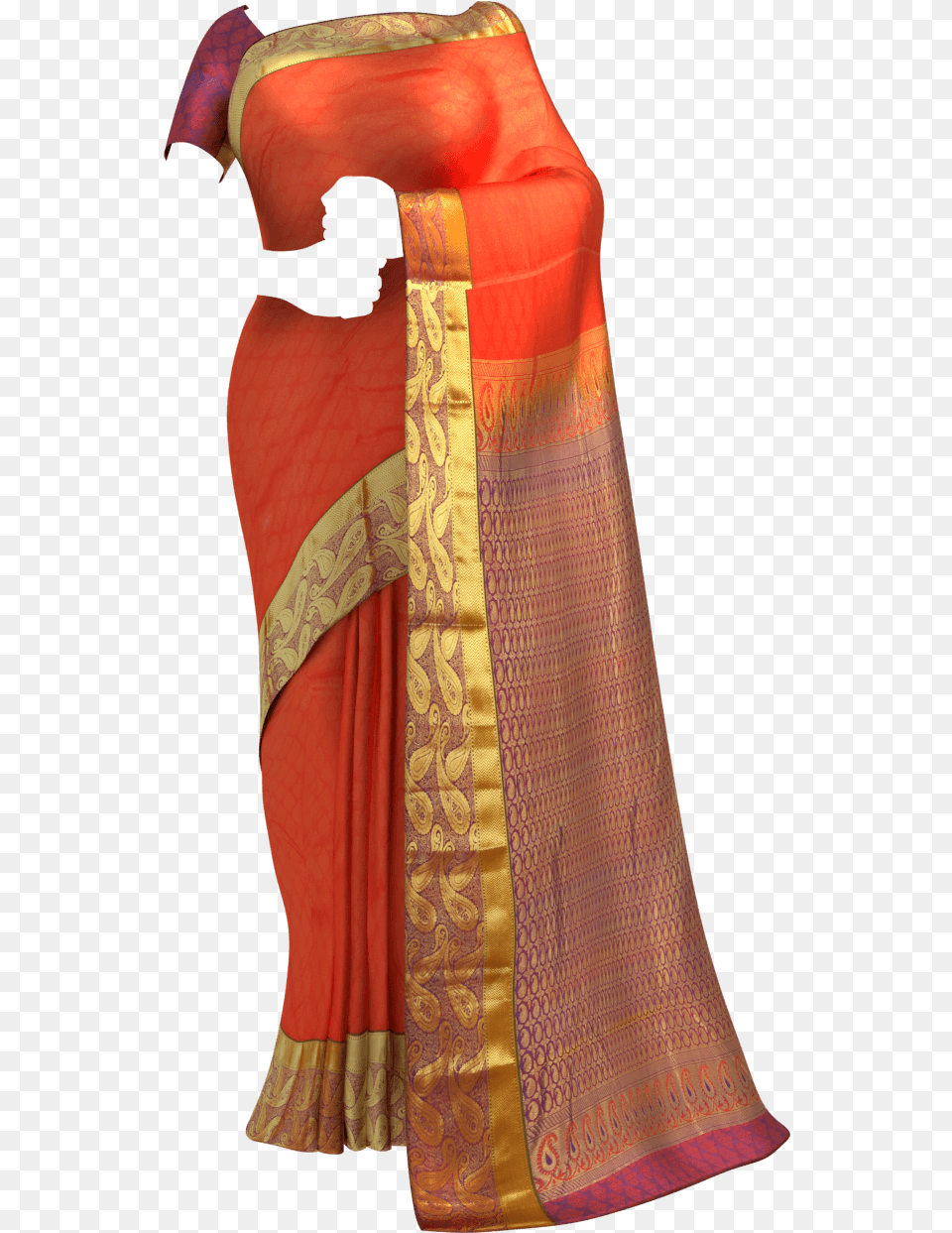 A Fashionable Self Embossed Kanchipuram Saree Kanchipuram Parrot Green Colour Saree Paithani, Adult, Female, Person, Silk Png