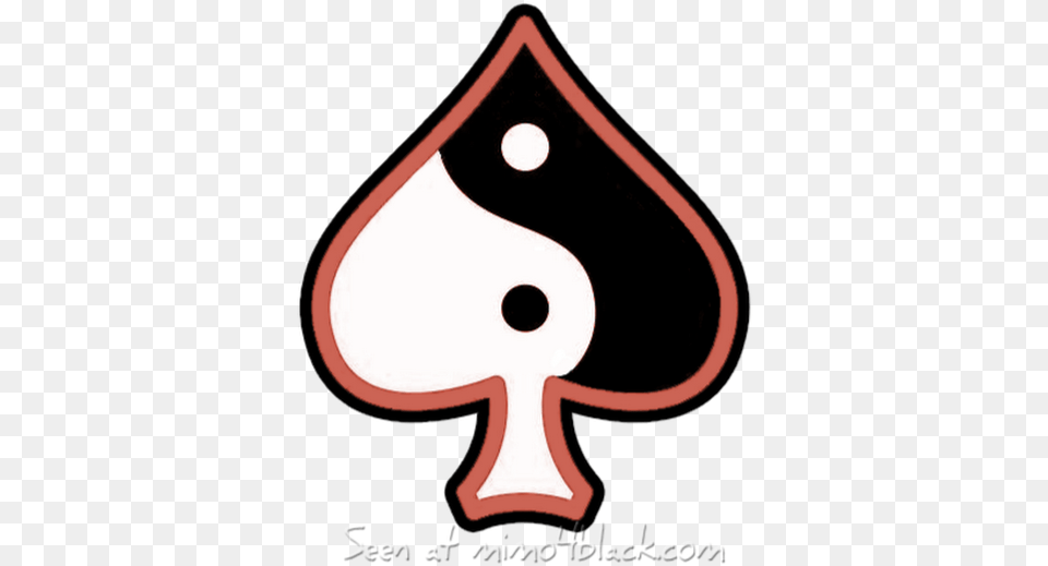 A Feminine Queen Of Spades Symbol With Ying Yang Spade Ying Yang Queen Of Spades, Food, Sweets Png