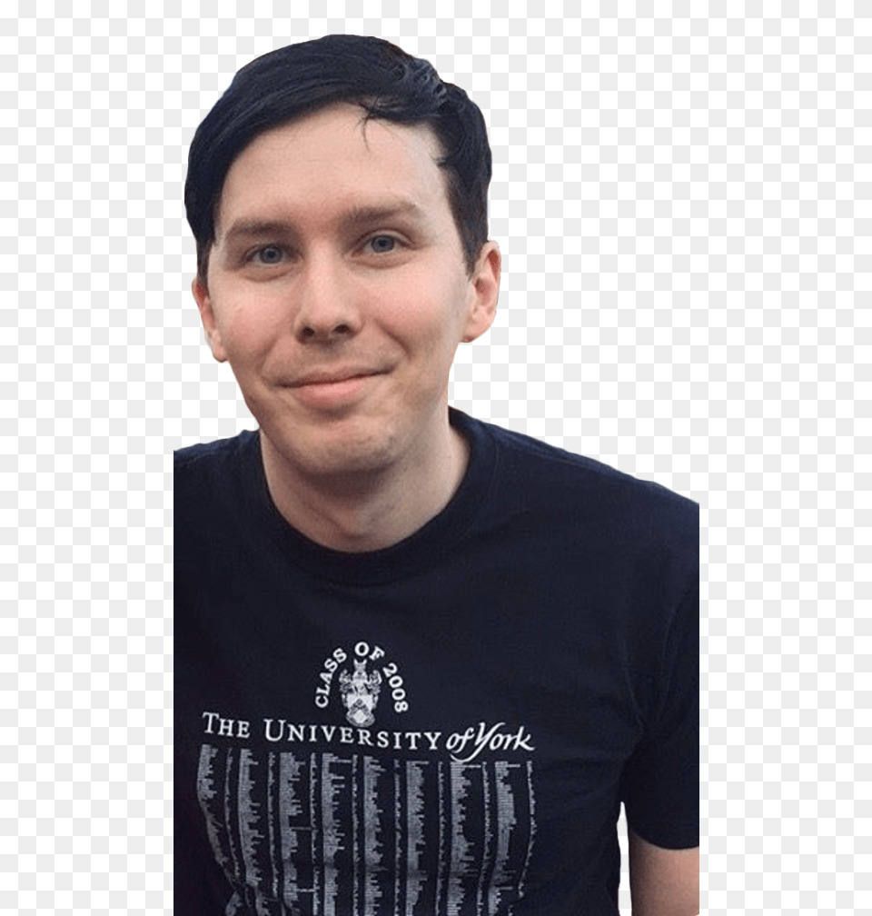 A Few Phil Wearing Black Transparents For Anon Dana And Phil Face Transparent, T-shirt, Clothing, Smile, Happy Png