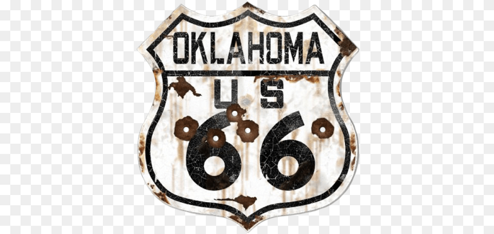 A Finales De Los 80 Y Con La Melancola De Lo Que Supuso Oklahoma Route 66 Vintaged Metal Sign, Symbol, Armor, Animal, Bear Free Transparent Png