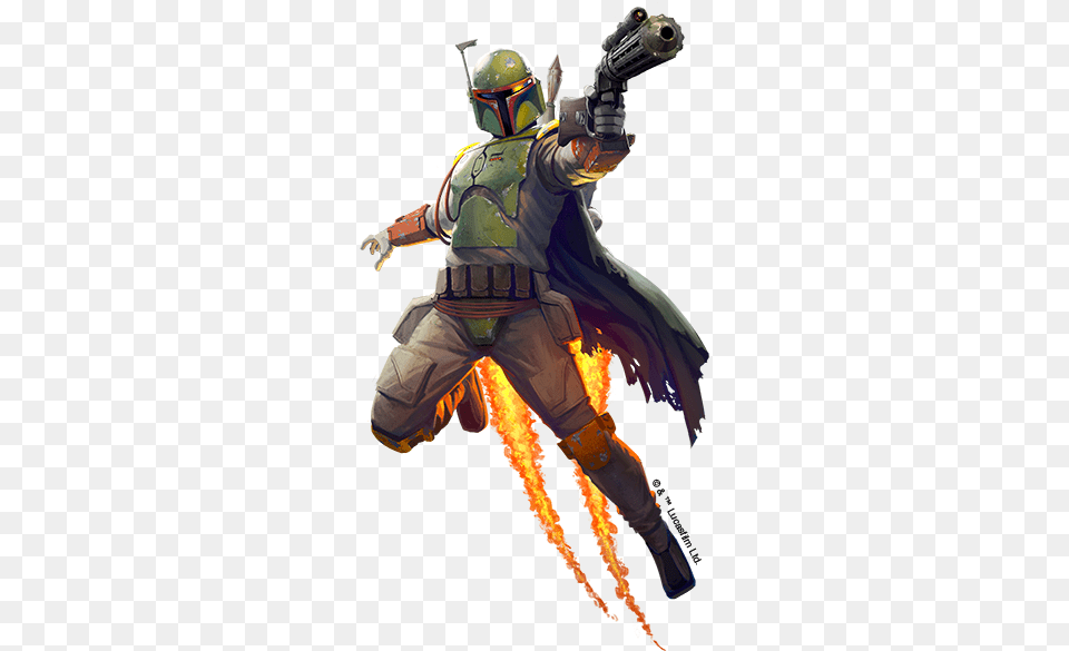 A Fistful Of Credits Boba Fett Flying Transparent, Adult, Male, Man, Person Png Image