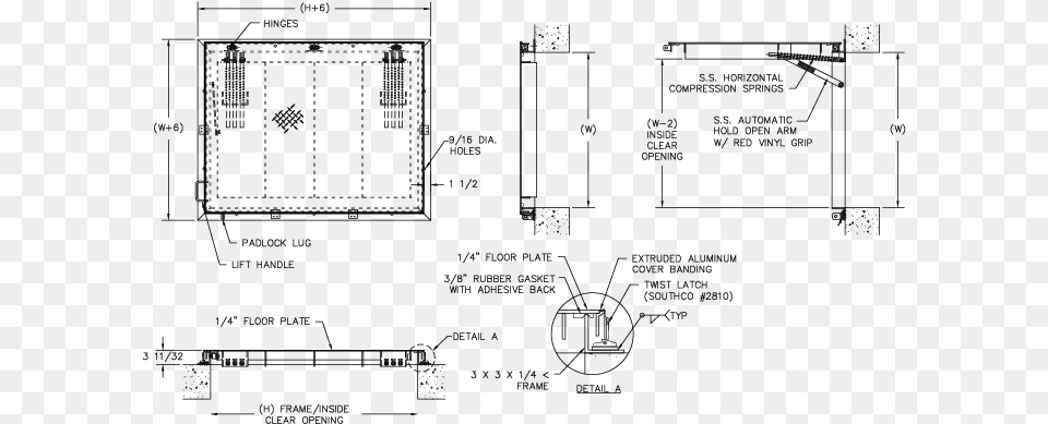 A Fps Submittal Door Latch Detail Floor, Diagram, Blackboard, Cad Diagram Free Png