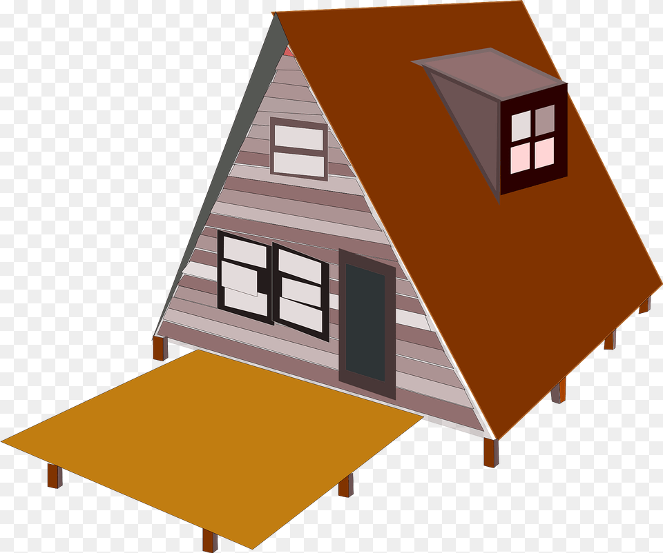 A Frame House With Deck Clipart, Architecture, Outdoors, Shelter, Building Free Png