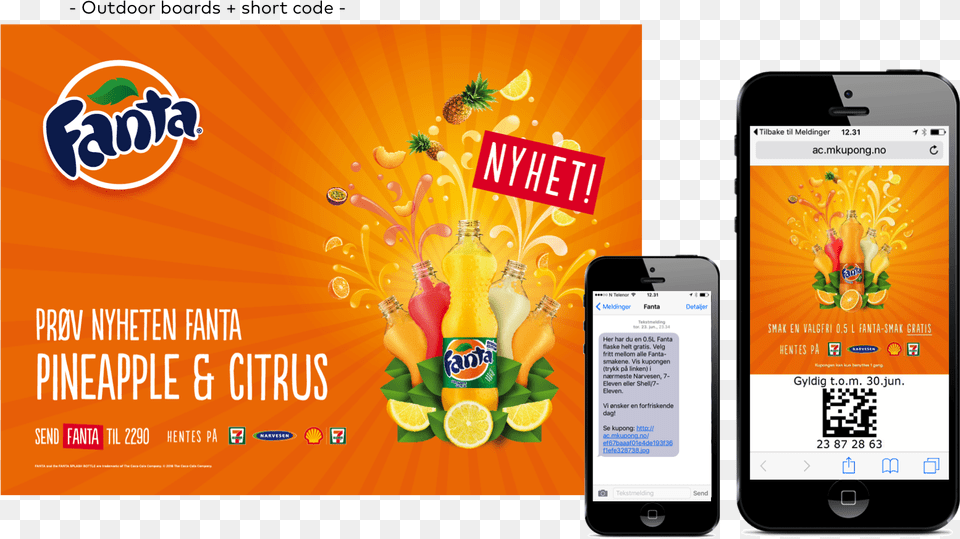A Fanta Voucher Via Sms To Redeem In Store Within Smartphone, Electronics, Mobile Phone, Phone, Advertisement Free Transparent Png
