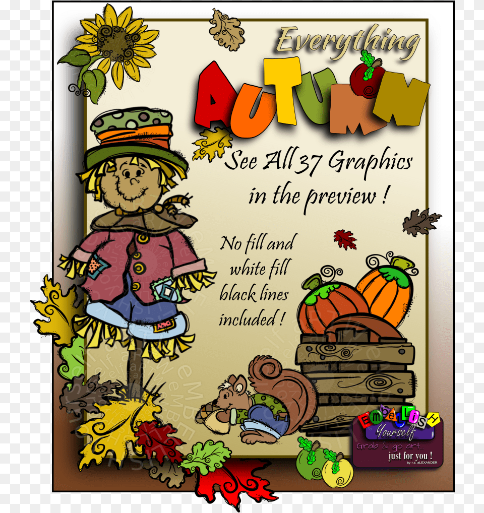 A Fun Colorful Set Of Clipart That Is Everything Autumn Happy, Publication, Book, Comics, Poster Free Transparent Png