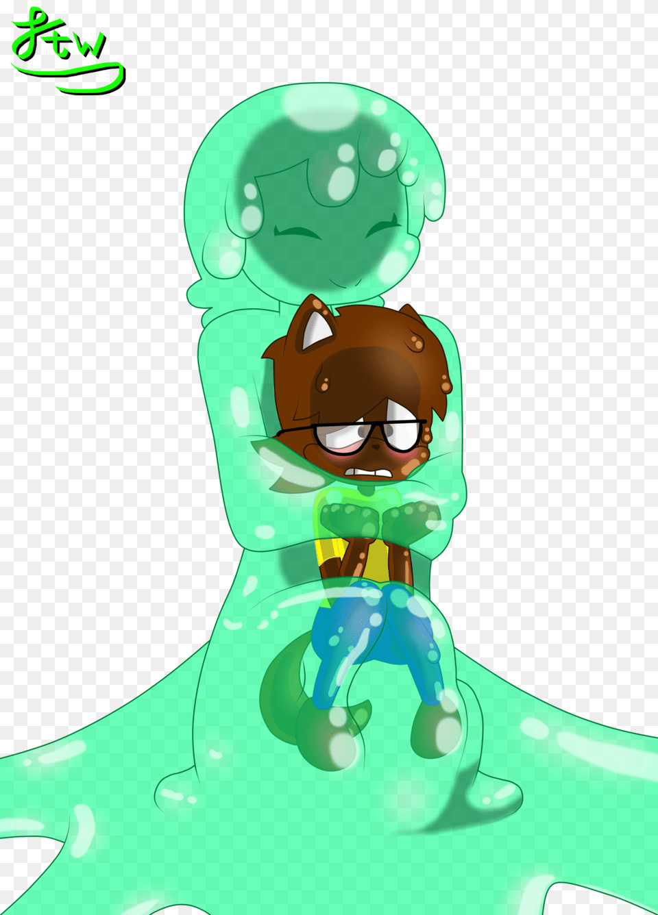 A Giant Slime Girl, Green, Art, Baby, Graphics Png